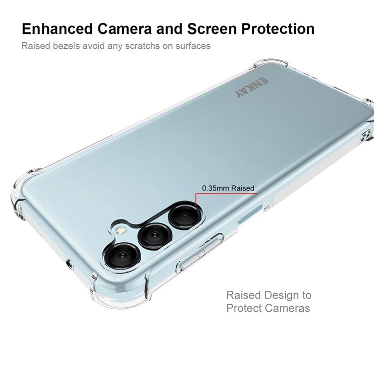 ENKAY HAT PRINCE For Samsung Galaxy M14 5G TPU Phone Case Clear Phone Cover with High Aluminium-silicon Glass Film