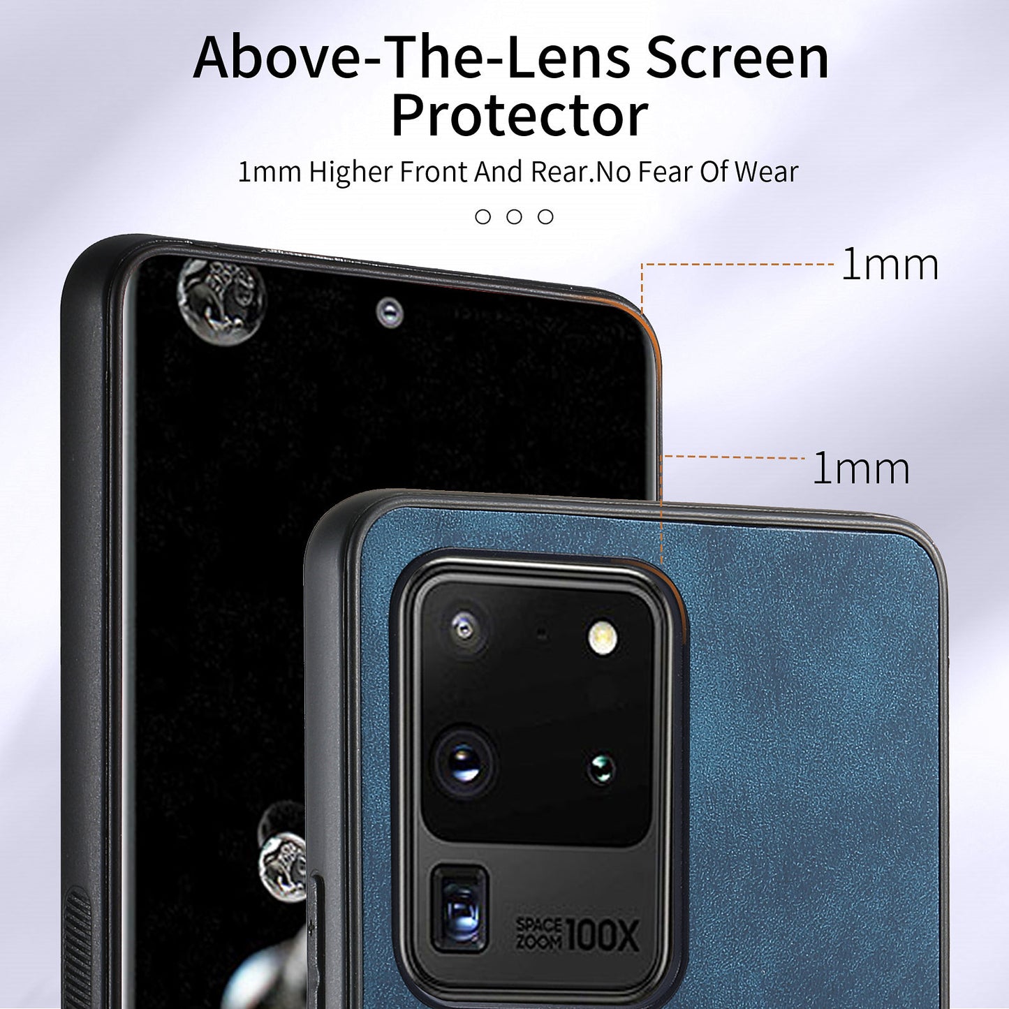 Phone Case for Samsung Galaxy S20 Ultra Card Holder Kickstand Slim Case PU Leather TPU PC Cover - Dark Blue