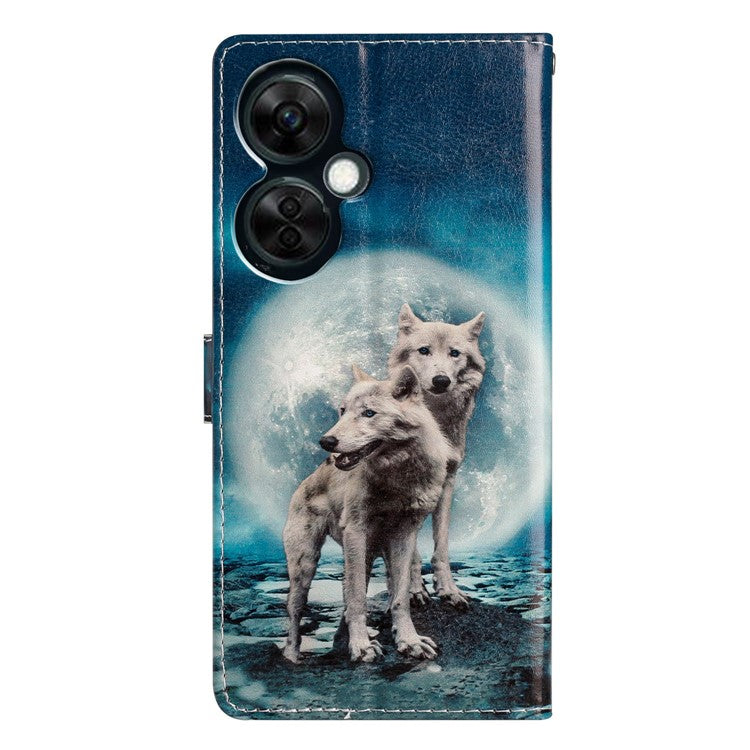 For OnePlus Nord CE 3 Lite 5G / Nord N30 5G Pattern Printing PU Leather Phone Case Stand Wallet Flip Protective Cover - Two Wolves