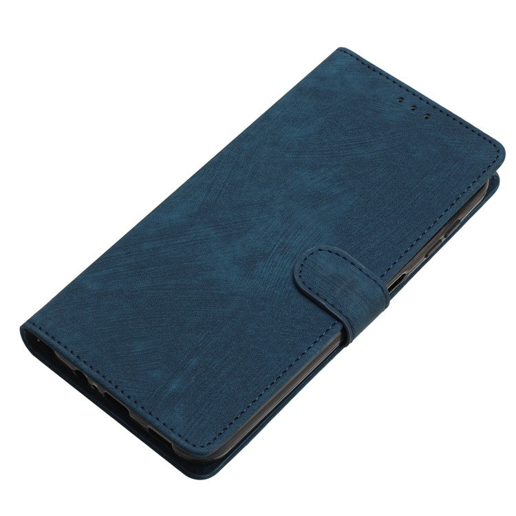 PU Leather Phone Case for Oppo Find X6 , Shockproof Skin-touch Wallet Stand Cover - Blue