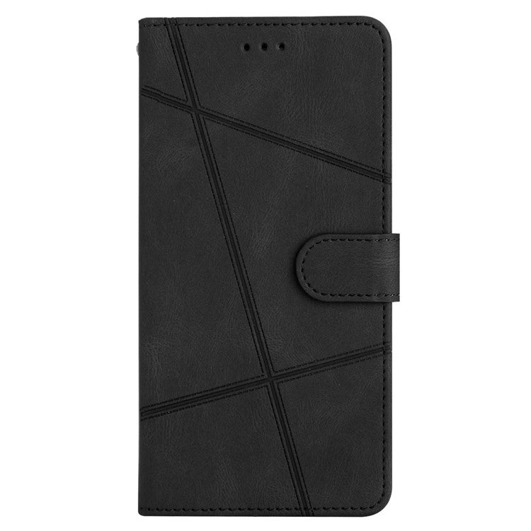 Stand Cover for Oppo Find X6 Pro Anti-drop Wallet Leather Phone Case Crazy Horse Texture Imprinted Lines Shell - Black