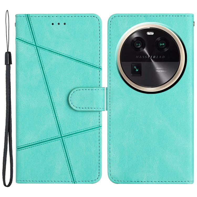 Stand Cover for Oppo Find X6 Pro Anti-drop Wallet Leather Phone Case Crazy Horse Texture Imprinted Lines Shell - Green