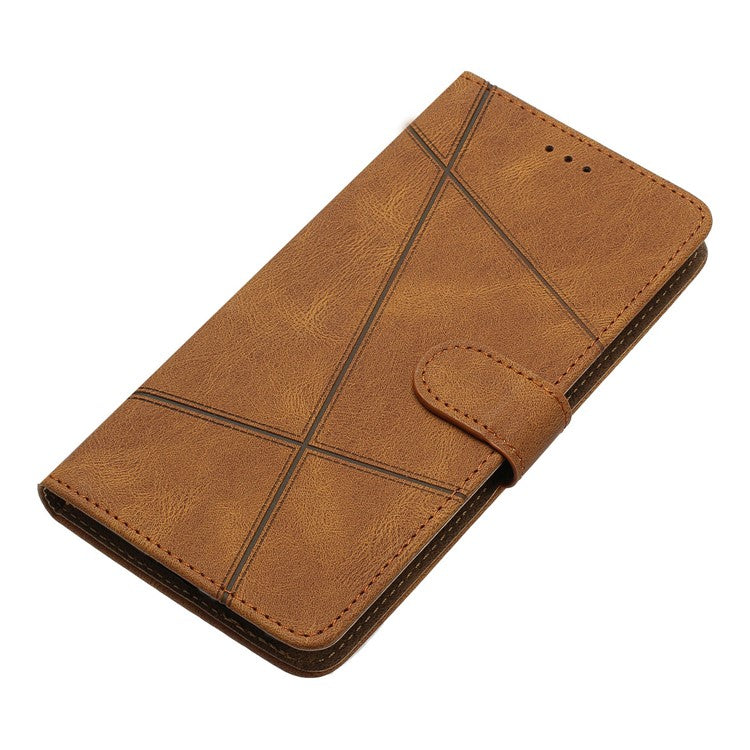 Stand Cover for Oppo Find X6 Pro Anti-drop Wallet Leather Phone Case Crazy Horse Texture Imprinted Lines Shell - Brown