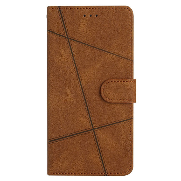 Stand Cover for Oppo Find X6 Pro Anti-drop Wallet Leather Phone Case Crazy Horse Texture Imprinted Lines Shell - Brown