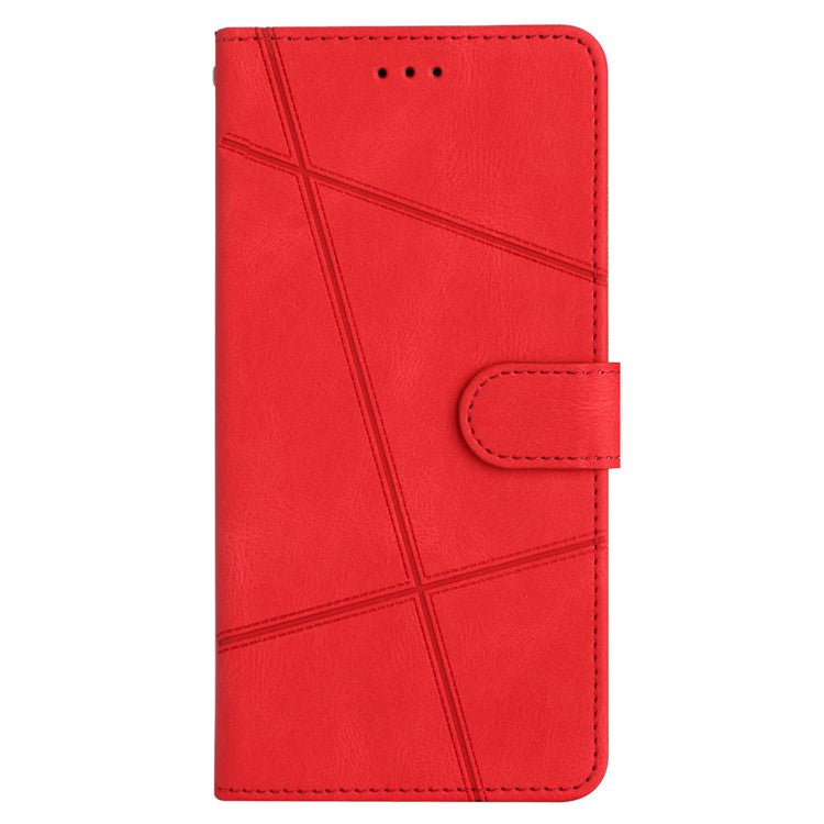Stand Cover for Oppo Find X6 Pro Anti-drop Wallet Leather Phone Case Crazy Horse Texture Imprinted Lines Shell - Red