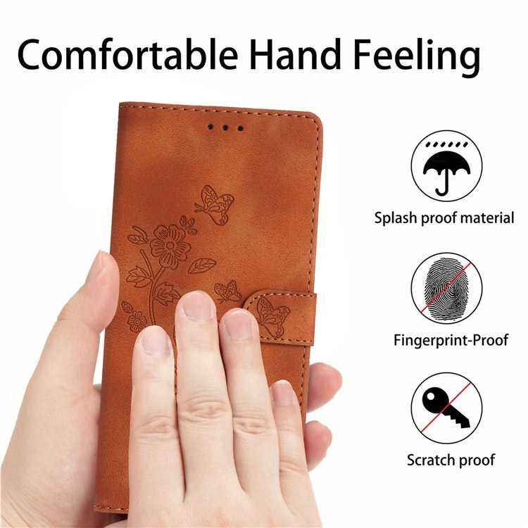 For Sony Xperia L1 Flower Imprint Cover Leather Wallet Stand Shockproof Cell Phone Case - Brown