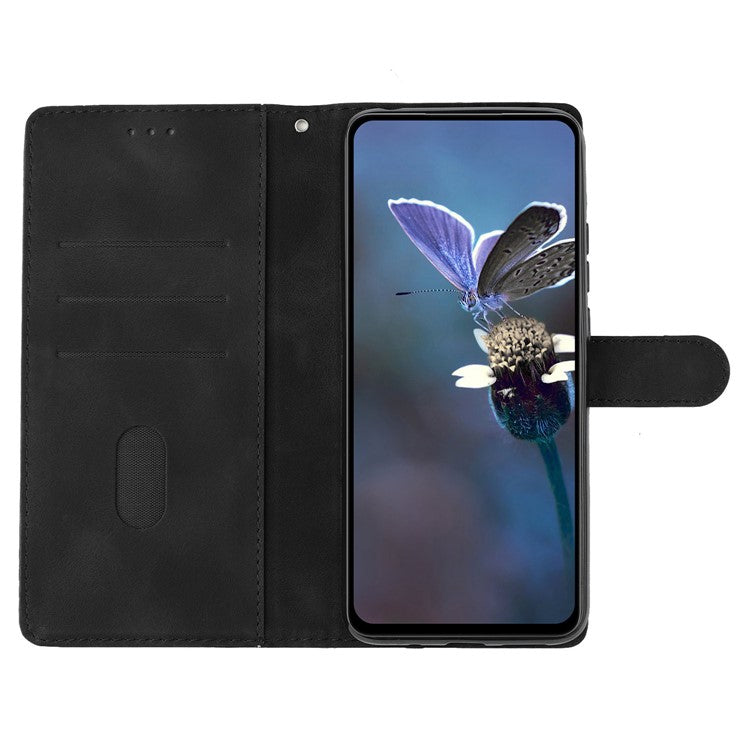 Flower Imprint Leather Case for Sony Xperia 5 , Wallet Stand Mobile Phone Protective Cover - Black