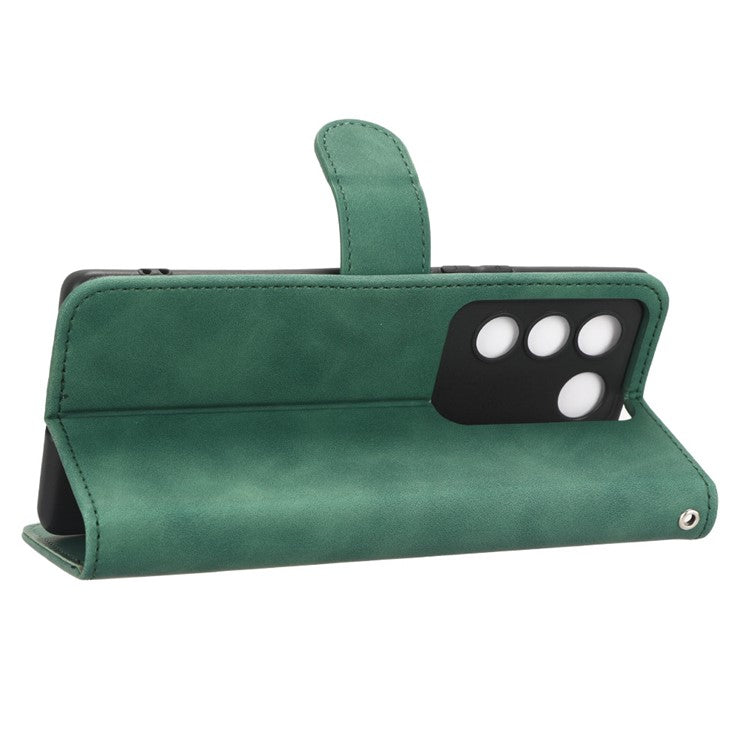 For vivo S16 / S16 Pro / V27 5G / V27 Pro 5G PU Leather Cover Wallet Flip Stand Skin-touch Cell Phone Case - Green