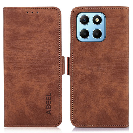 ABEEL For Honor X8 5G / 70 Lite 5G Retro Wallet Phone Case PU Leather Stand Phone Cover - Brown
