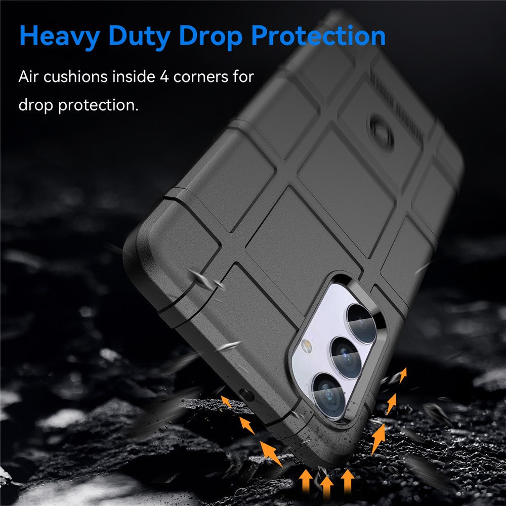 For Samsung Galaxy M54 5G / F54 5G Soft TPU Phone Case Square Grid Texture Phone Cover - Black