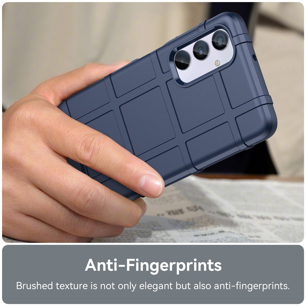 For Samsung Galaxy M54 5G / F54 5G Soft TPU Phone Case Square Grid Texture Phone Cover - Blue