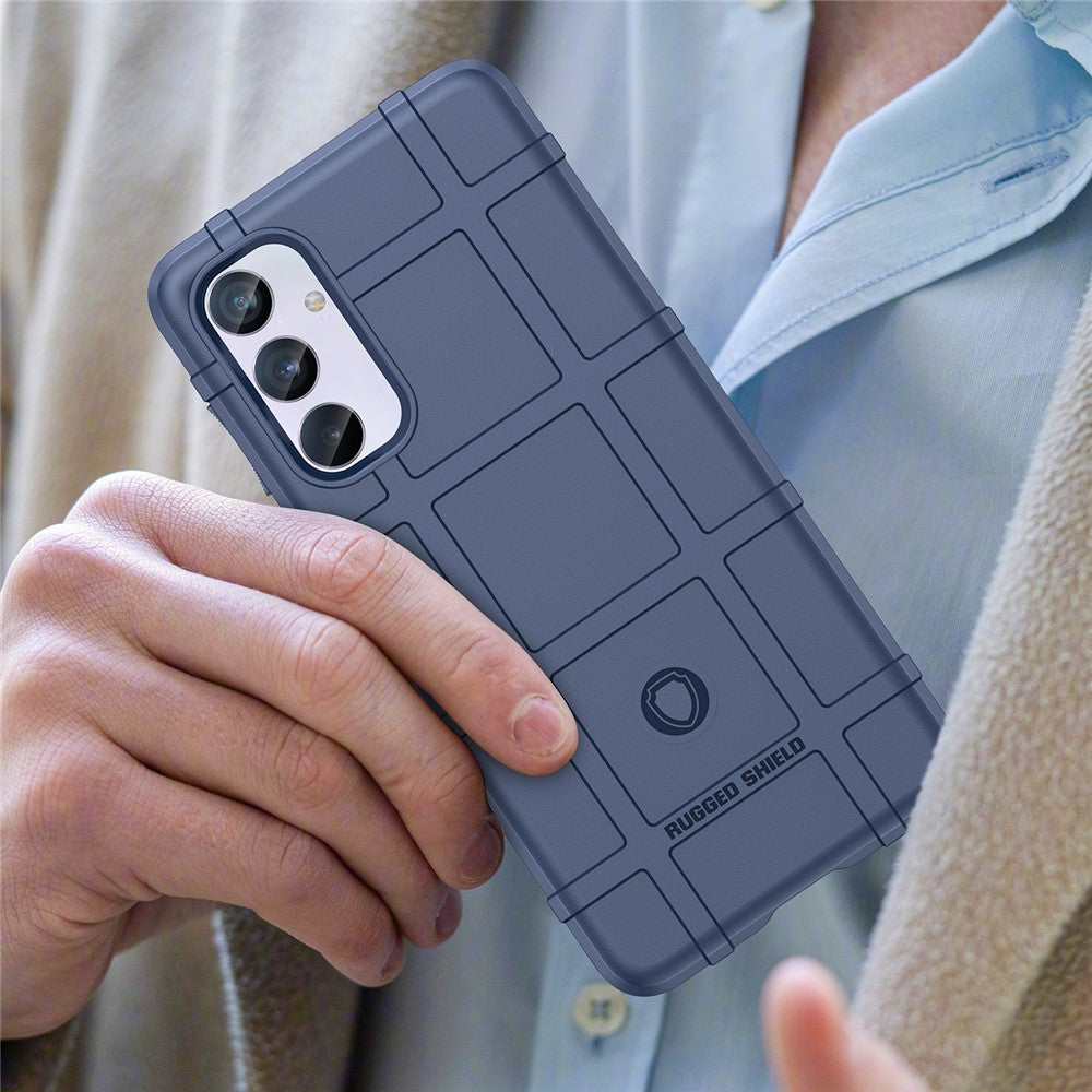 For Samsung Galaxy M54 5G / F54 5G Soft TPU Phone Case Square Grid Texture Phone Cover - Blue