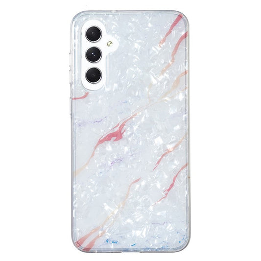 For Samsung Galaxy A24 4G (162.1 x 77.6 x 8.3mm) Marble Flower Shell Pattern Phone Case IMD Soft TPU Phone Cover - White Marble