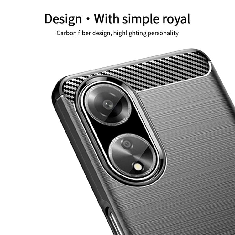 MOFI JK TPU Series-1 Soft TPU Phone Case for Oppo A1 5G Carbon Fiber Brushed Anti-Drop Phone Cover - Red