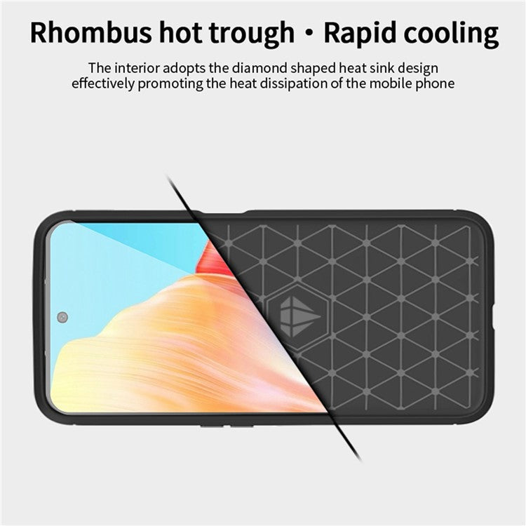 MOFI JK TPU Series-1 Soft TPU Phone Case for Oppo A1 5G Carbon Fiber Brushed Anti-Drop Phone Cover - Red