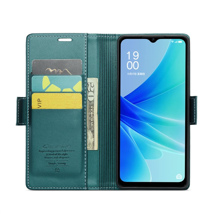 CASEME 023 Series for Oppo A57 4G / A57s 4G / A57e 4G / A77 4G / A77s 4G / OnePlus Nord N20 SE 4G RFID Blocking  Leather Case - Green