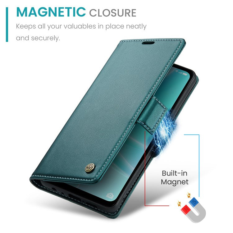 CASEME 023 Series for Oppo A57 4G / A57s 4G / A57e 4G / A77 4G / A77s 4G / OnePlus Nord N20 SE 4G RFID Blocking  Leather Case - Green