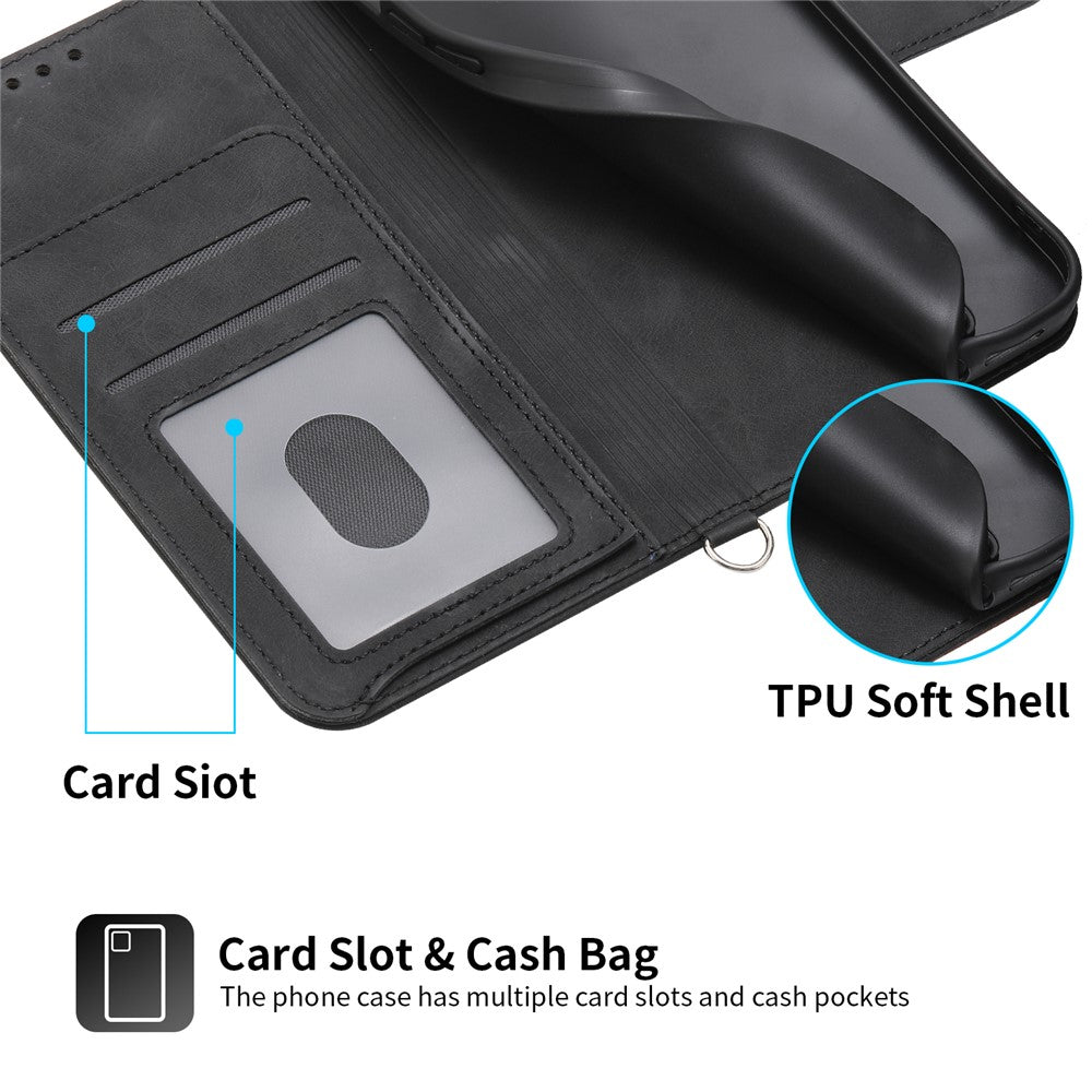 For Samsung Galaxy M54 5G / F54 5G Wallet Phone Case Flower Imprinted Skin-Touch Leather Cover with Strap - Black