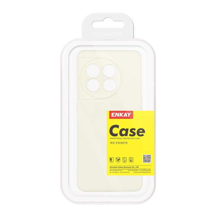 ENKAY HAT PRINCE for OnePlus 11 5G Precise Cutout Liquid Silicone Phone Case Straight Edge Cell Phone Cover - Beige
