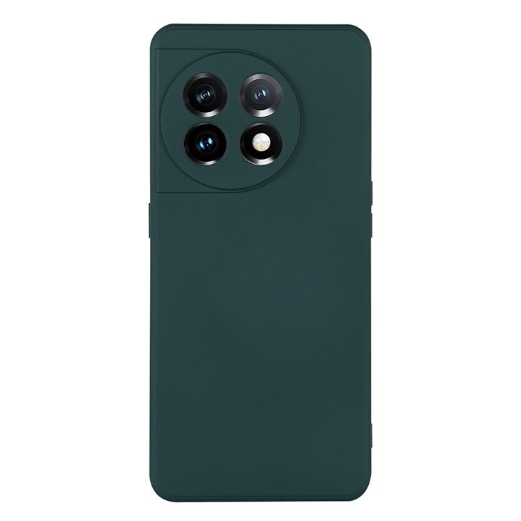ENKAY HAT PRINCE for OnePlus 11 5G Precise Cutout Liquid Silicone Phone Case Straight Edge Cell Phone Cover - Blackish Green
