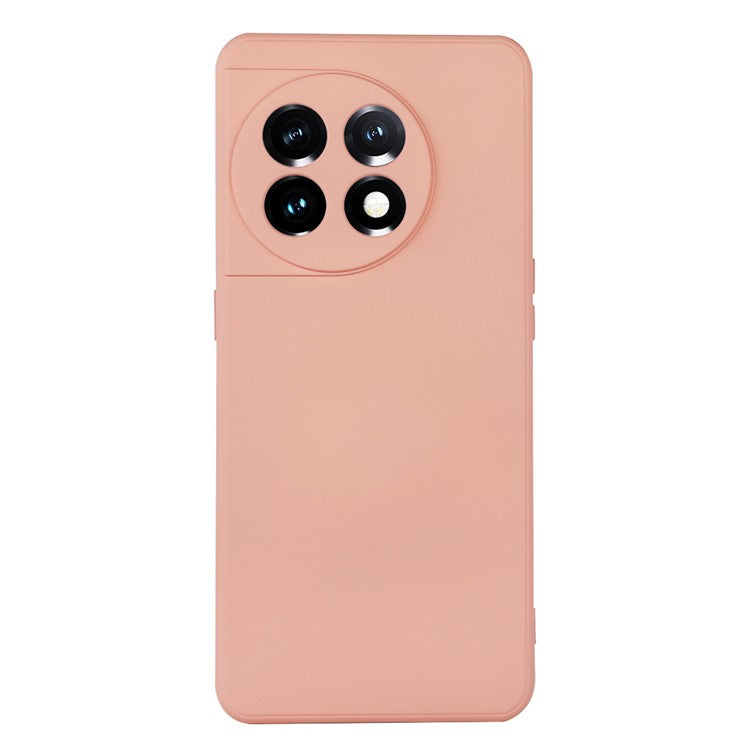 ENKAY HAT PRINCE for OnePlus 11 5G Precise Cutout Liquid Silicone Phone Case Straight Edge Cell Phone Cover - Pink