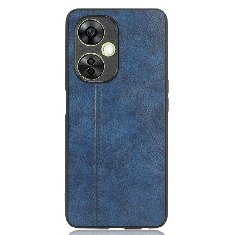 For OnePlus Nord N30 5G / CE3 5G / CE 3 Lite 5G Phone Case Leather Coated TPU+PC Cowhide Texture Back Cover - Blue