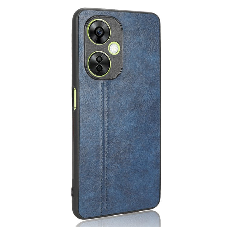 For OnePlus Nord N30 5G / CE3 5G / CE 3 Lite 5G Phone Case Leather Coated TPU+PC Cowhide Texture Back Cover - Blue