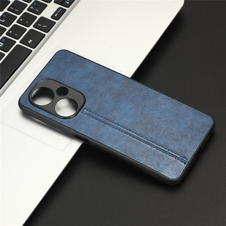 For OnePlus Nord N30 5G / CE3 5G / CE 3 Lite 5G Phone Case Leather Coated TPU+PC Cowhide Texture Back Cover - Blue