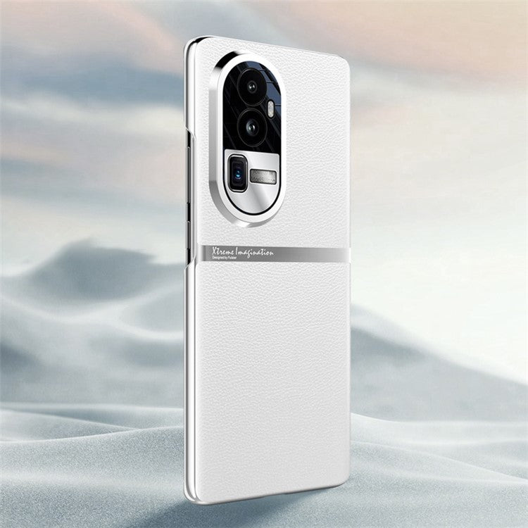 Shockproof Case for Oppo Reno10 Pro+ 5G Anti-Drop PU Leather PC Phone Cover - White