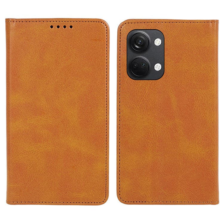 For OnePlus Nord 3 5G / Ace 2V Business Style Wallet Phone Cover Calf Texture Anti-drop PU Leather Shell Case - Khaki