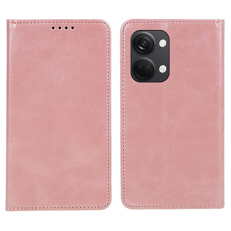 For OnePlus Nord 3 5G / Ace 2V Business Style Wallet Phone Cover Calf Texture Anti-drop PU Leather Shell Case - Rose Gold