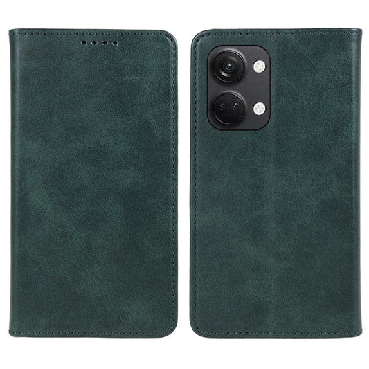 For OnePlus Nord 3 5G / Ace 2V Business Style Wallet Phone Cover Calf Texture Anti-drop PU Leather Shell Case - Green