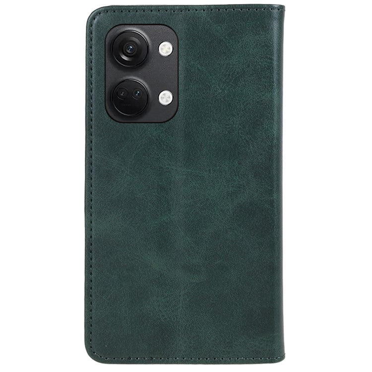 For OnePlus Nord 3 5G / Ace 2V Business Style Wallet Phone Cover Calf Texture Anti-drop PU Leather Shell Case - Green