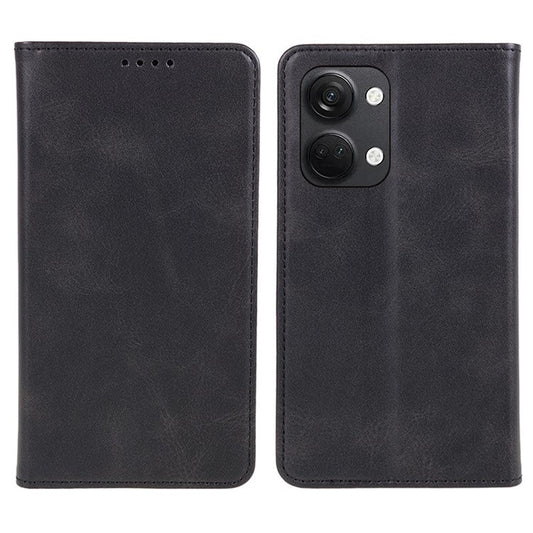 For OnePlus Nord 3 5G / Ace 2V Business Style Wallet Phone Cover Calf Texture Anti-drop PU Leather Shell Case - Black