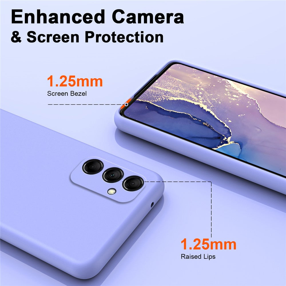 For Samsung Galaxy M14 5G Fiber Lining Soft TPU Phone Case 2.2mm Thickness Rubberized Phone Cover - Black