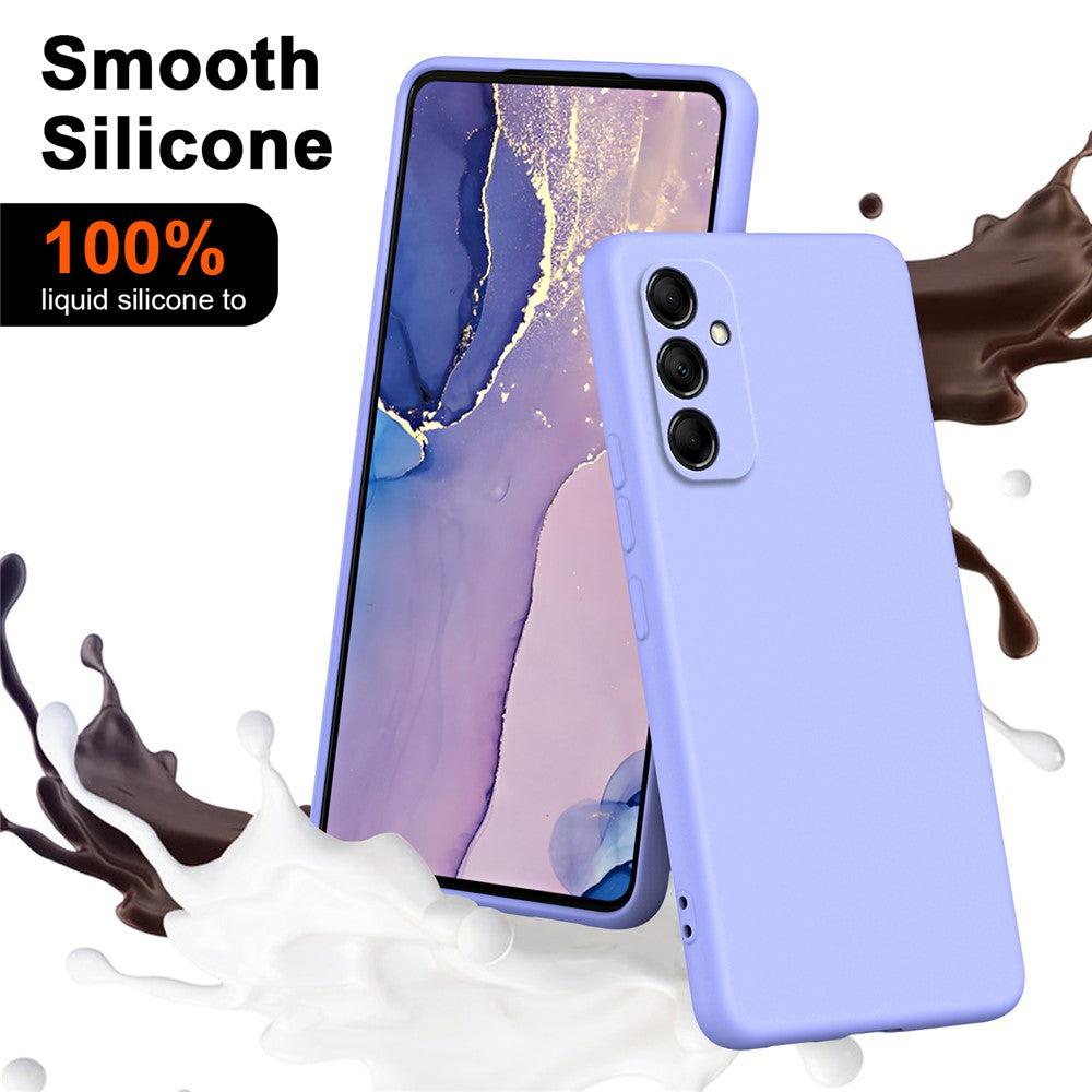 For Samsung Galaxy M14 5G Fiber Lining Soft TPU Phone Case 2.2mm Thickness Rubberized Phone Cover - Black