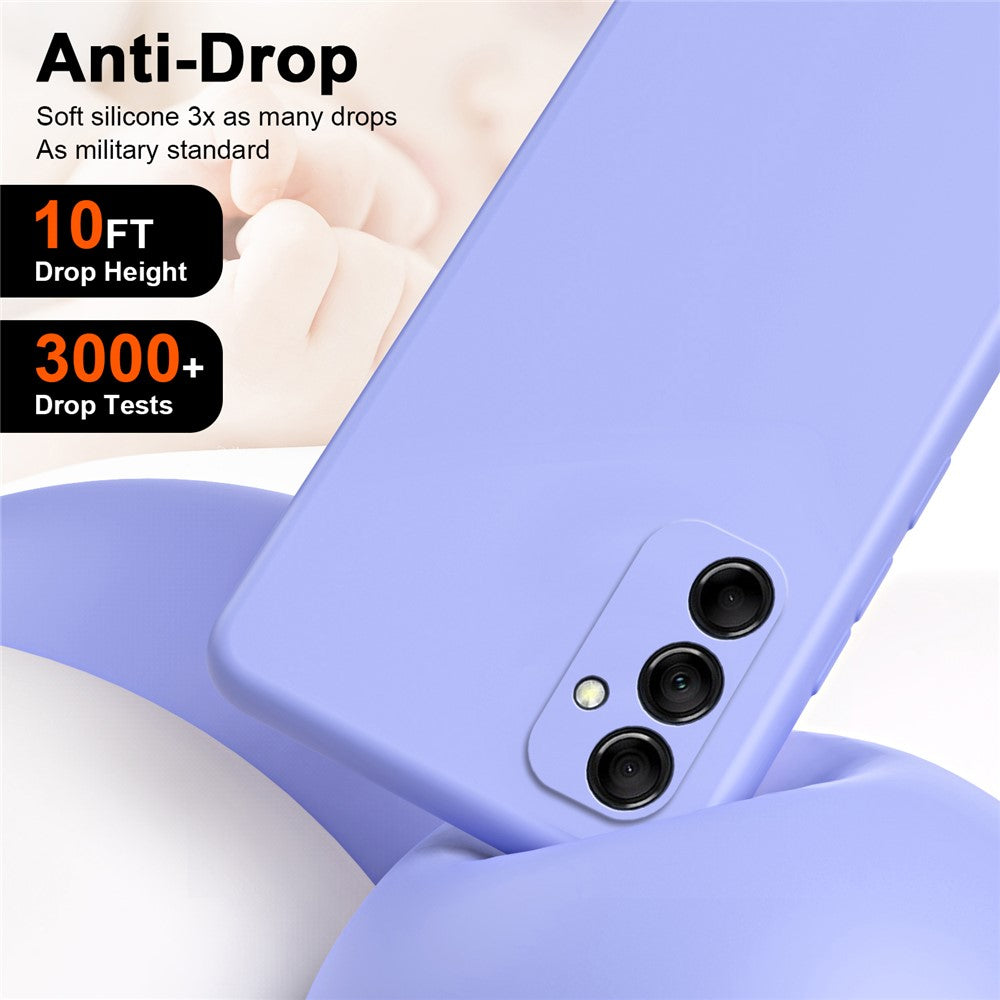 For Samsung Galaxy M14 5G Fiber Lining Soft TPU Phone Case 2.2mm Thickness Rubberized Phone Cover - Blue