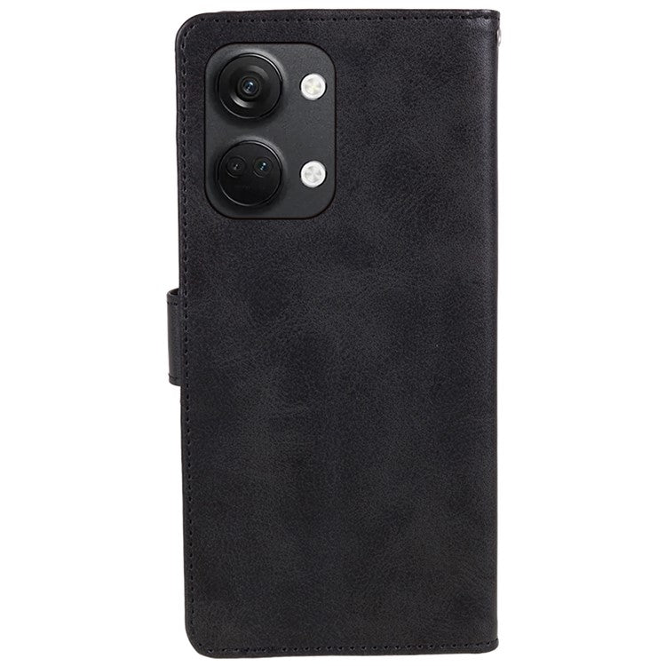 For OnePlus Ace 2V / Nord 3 5G PU Leather Phone Case Calf Texture Wallet Stand Anti-drop Cover - Black