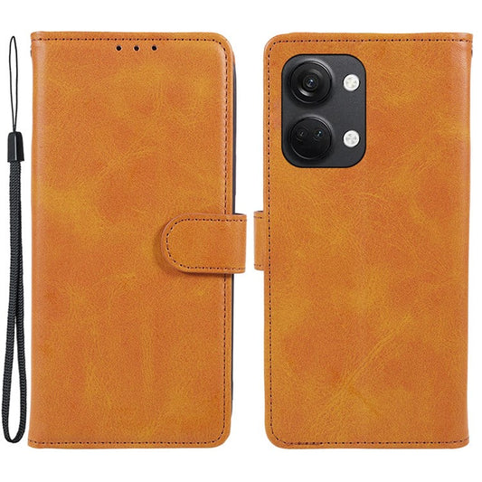 For OnePlus Ace 2V / Nord 3 5G PU Leather Phone Case Calf Texture Wallet Stand Anti-drop Cover - Khaki
