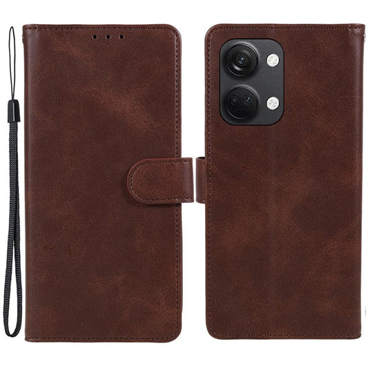 For OnePlus Ace 2V / Nord 3 5G PU Leather Phone Case Calf Texture Wallet Stand Anti-drop Cover - Brown