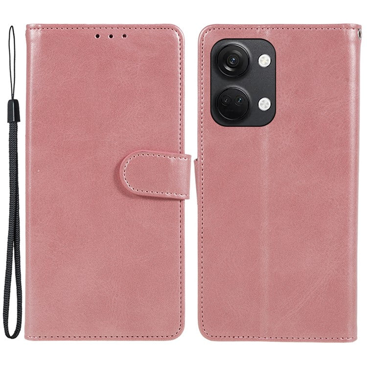 For OnePlus Ace 2V / Nord 3 5G PU Leather Phone Case Calf Texture Wallet Stand Anti-drop Cover - Rose Gold