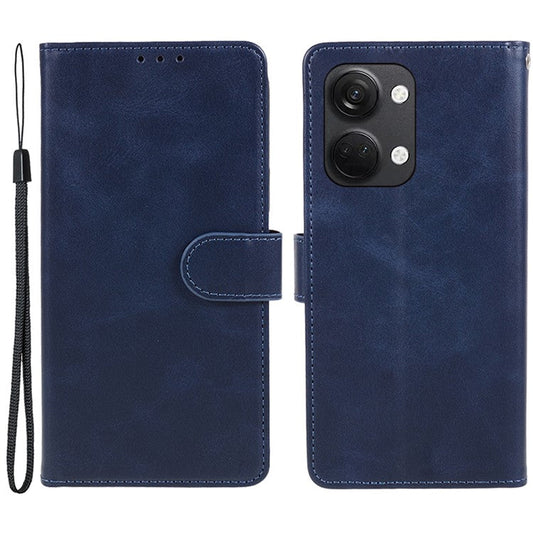 For OnePlus Ace 2V / Nord 3 5G PU Leather Phone Case Calf Texture Wallet Stand Anti-drop Cover - Blue