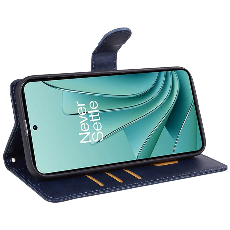 For OnePlus Ace 2V / Nord 3 5G PU Leather Phone Case Calf Texture Wallet Stand Anti-drop Cover - Blue