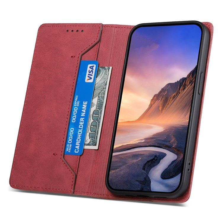 DF-05 For Samsung Galaxy A23 5G (Global Version) / A23 4G Wallet Phone Leather Case RFID Blocking Stand Phone Cover - Red