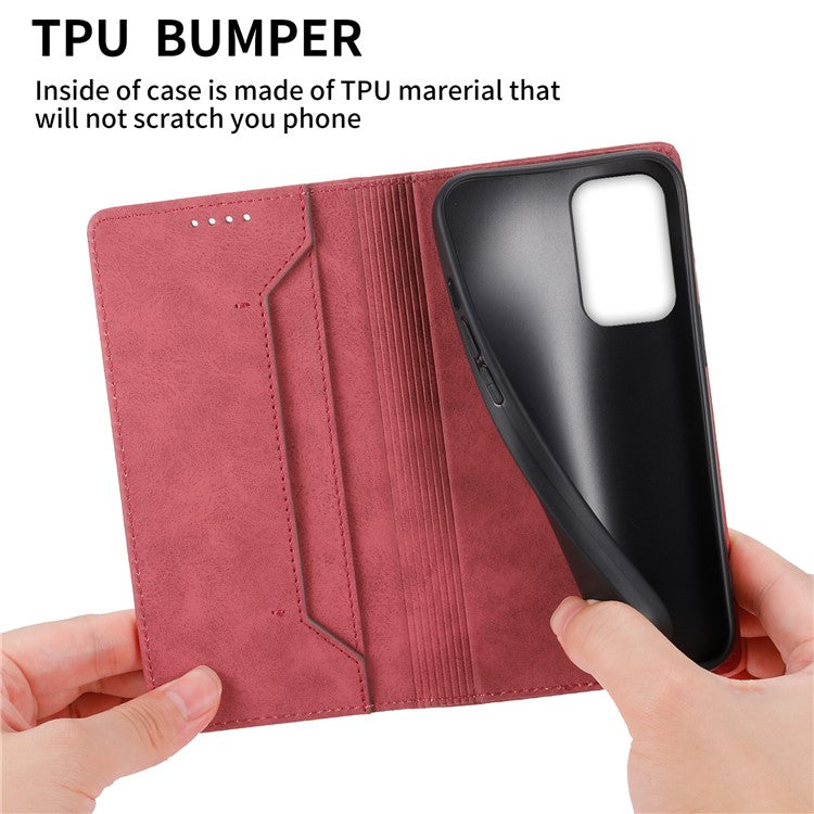 DF-05 For Samsung Galaxy A23 5G (Global Version) / A23 4G Wallet Phone Leather Case RFID Blocking Stand Phone Cover - Red