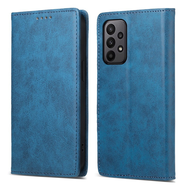 DF-05 For Samsung Galaxy A23 5G (Global Version) / A23 4G Wallet Phone Leather Case RFID Blocking Stand Phone Cover - Blue