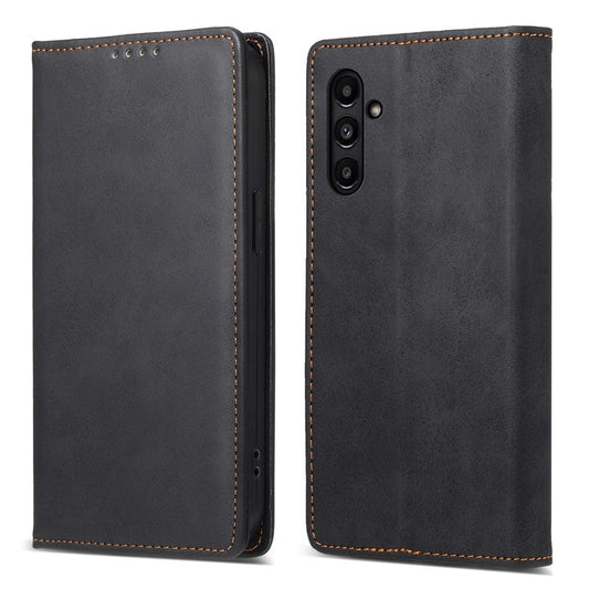 DF-05 For Samsung Galaxy A14 4G / 5G PU Leather Case RFID Blocking Phone Cover with Stand Wallet - Black