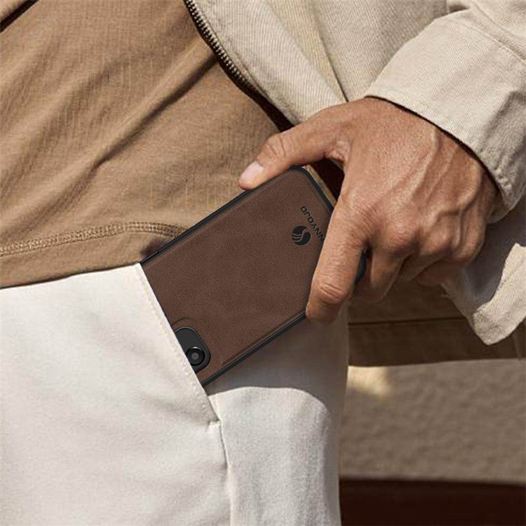 ANNYOJO For Samsung Galaxy A53 5G PU Leather Coated PC+TPU Cover Anti-scratch Phone Case - Grey