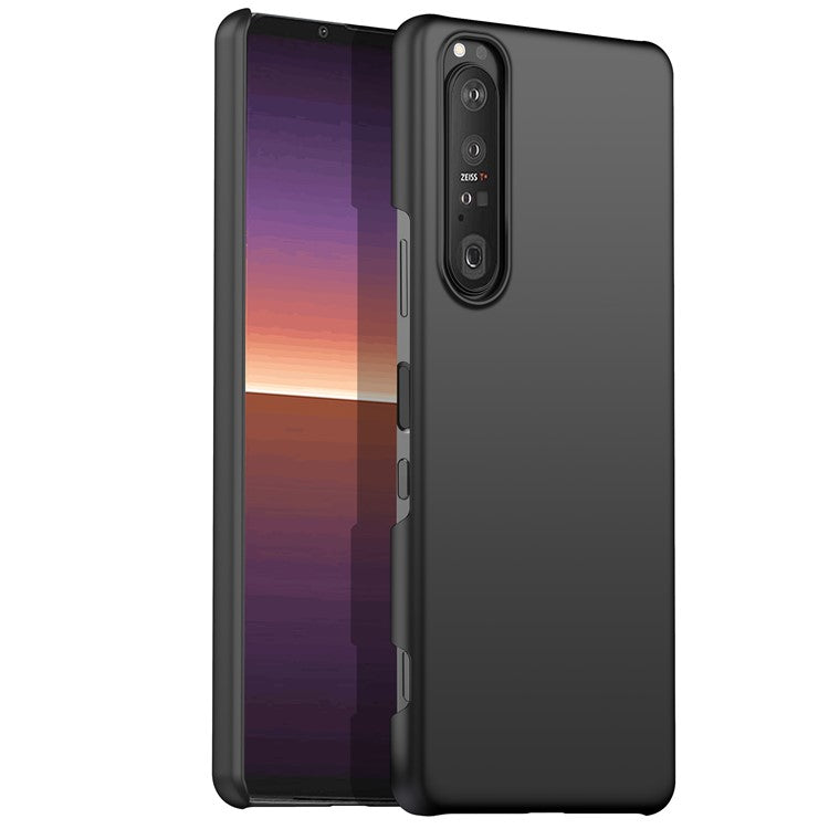 For Sony Xperia 1 III 5G Solid Color Shockproof Phone Case Hard PC Back Cover - Black