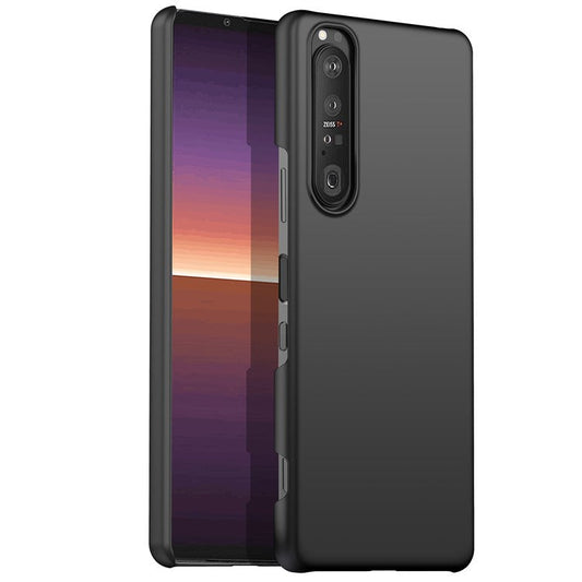 For Sony Xperia 1 III 5G Solid Color Shockproof Phone Case Hard PC Back Cover - Black